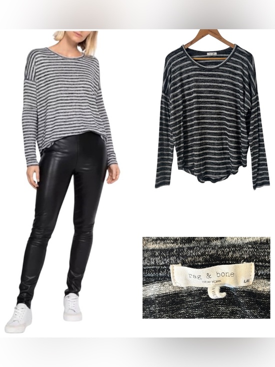 rag & bone Tops - Rag & Bone The Knit Striped Long-Sleeve Top